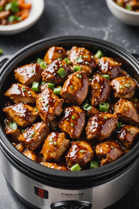 A photo of a  Teriyaki Chicken a crockpot chinese recipes Recipes For Crockpot, Crockpot Chinese, Teriyaki Chicken Recipe, Teriyaki Chicken Crock Pot, Teriyaki Chicken And Rice, Slow Cooker Teriyaki Chicken, Slow Cooker Teriyaki, Asian Chicken Recipes, Chicken Teriyaki Recipe