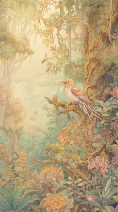 Boost your iPhone and Android in the timeless allure of a vintage jungle, where nature's muted tones meet classic beauty. Ideal for a chic, nostalgic backdrop. 🍂🐦 Nostalgic Background Vintage, Nostalgic Graphic Design, Greek Priestess, Aesthetic Artsy Wallpaper, Nostalgic Background, Muted Aesthetic, Vintage Lockscreen, Bird Coloring, Indian Wedding Invitation Card Design