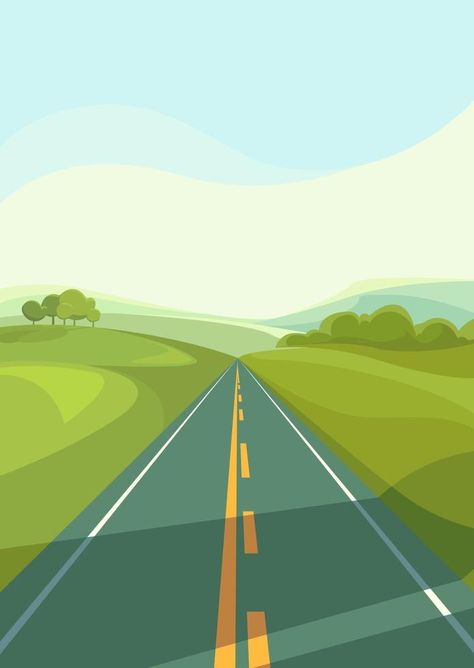 Road Illustration Art, Road Animation, Road Wallpaper, Road Background, Field Drawing, Road Illustration, Transportation Birthday Theme, Road Vector, Road Drawing