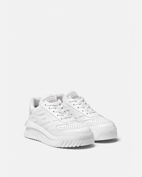 Greca Odissea Sneakers White | Versace US Versace Sneakers, Sneakers Collection, Style Change, Matches Fashion, Slipper Shoes, Gianni Versace, Versace Men, Sneaker Collection, Designer Sneakers