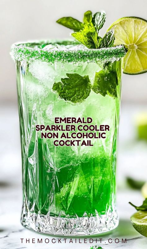 This sparkling green mocktail is a St. Patrick’s Day drink that’s festive, fizzy, and refreshing. This non-alcoholic cocktail is a great alternative to green beer and is perfect for kids, party guests, or brunch gatherings. Made with fresh mint, citrus, and a bubbly soda base, this mocktail recipe is an easy way to enjoy a festive drink without alcohol. Whether you’re hosting a spring garden party, baby shower, bridal brunch, or St. Patrick’s Day celebration, this green mocktail is a must-have party drink. Green Drinks Non Alcoholic, Green Mocktails Non Alcoholic, Secret Garden Theme, Green Drink, Frozen Watermelon, Spring Garden Party, Watermelon Mint, Non Alcoholic Cocktails, Green Drinks