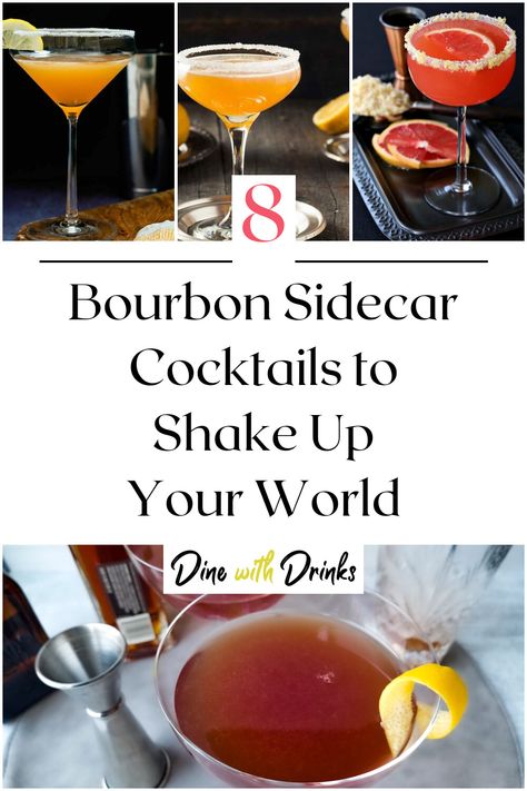 Collage of 4 bourbon sidecar cocktails. Bourbon Sidecar, Sidecar Drink, Relax Relate Release, Sidecar Cocktail, Water Infusion, Bourbon Cocktail Recipe, Bourbon Recipes, Best Bourbon, Punch Cocktails