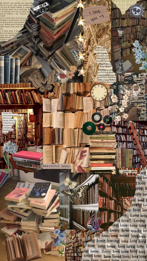 Bookish Mood Board, Bookish Collage Wallpaper, Cute Book Backgrounds, Book Iphone Wallpaper Aesthetic, Books Collage Aesthetic, Book Asthetics Wallpaper, Book Collage Wallpaper, Book Collage Aesthetic, Book Core Aesthetic