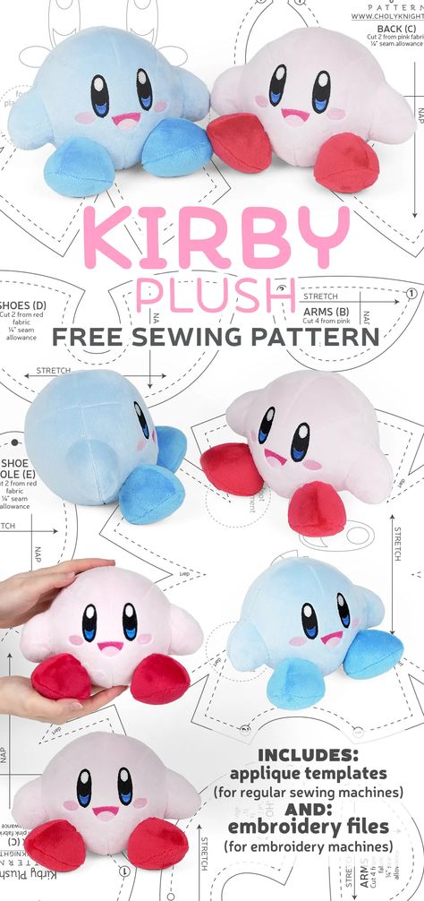 Free Pattern Friday! Kirby Plush – Sew Desu Ne? Luma Plush Sewing Pattern, Circle Plush Pattern, Sanrio Plush Sewing Pattern, Sphere Plush Pattern, Pikmin Sewing Pattern, Ditto Plush Pattern, Kirby Plush Sewing Pattern, Junimo Plush Pattern, Kirby Sewing Pattern