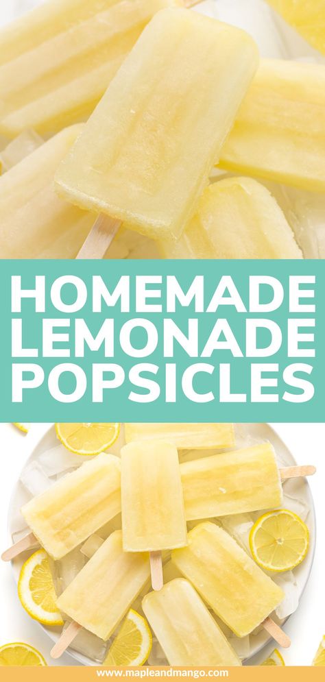 Lemon Popsicles, Lime Popsicles, Lemonade Popsicles, Ice Pop Recipes, Mango Lemonade, Diy Cheese, Fresh Squeezed Lemonade, Peach Lemonade, Blueberry Lemonade