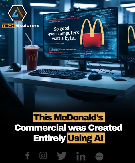 In 2023, AI’s role in marketing grew with McDonald’s Lunar New Year advertisement, featuring AI-generated visuals. According to Marketing Dive, McDonald’s collaborated with Karen X Cheng, a digital designer and author, to craft the ad using neural radiance fields (NeRF). This AI technology helped create an immersive 3D environment for the campaign. #Commercial #AI #McDonalds Creative Campaigns Advertising, Digital Advertising Design Creative, Technology Creative Ads, New Year Advertising, Digital Marketing Creative Ads, Digital Advertising Design, 3d Environment, Digital Designer, Ad Of The World