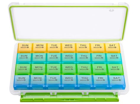 【Large Capacity for Monthly Use】 Each compartment of this monthly pill organizer can hold 6 fish oil or vitamin capsules, meeting your one-month needs, ensuring worry-free health. 【BPA Free Materials】The 28 day pill box use high-quality materials without BPA, guaranteeing your medication safety and peace of mind. 【Convenient to Carry】 With four separate pill cases, this 4 weeks pill container is easy to take out individually, stress-free travel, health on the go. Monthly Pill Organizer, Fish Oil Vitamins, Medicine Organizer, Weekly Pill Organizer, Medication Organization, Pill Dispenser, Medicine Organization, Pill Container, Organizing Labels