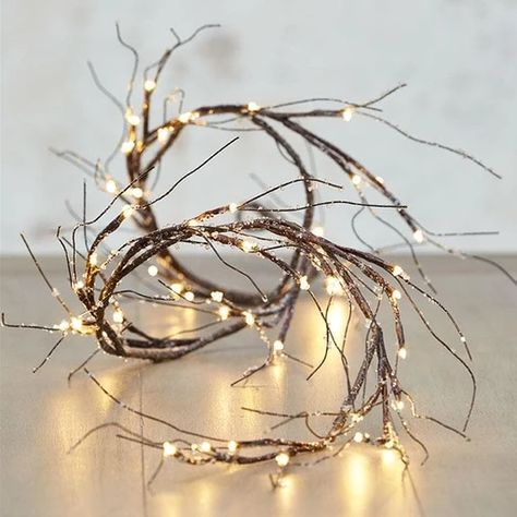 Christmas Garland With Lights | Pre lit Christmas Garlands - The Christmas Palace Pre Lit Christmas Garland, Twig Garland, Christmas Palace, Willow Garland, Lighted Garland, Warm Led Lights, Led Garland, Christmas Lights Garland, Warm White Lights