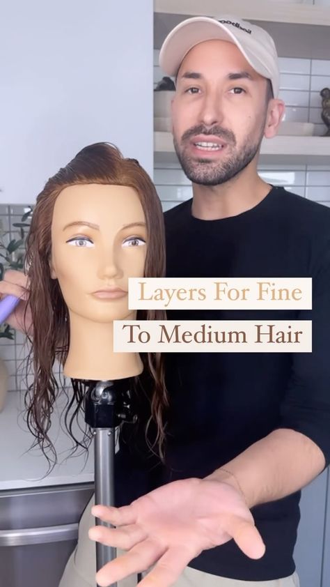 Justin Toves-Vincilione | Layers for Fine Hair! ✂️ or really anyone with low to medium density hair … #authenticbeautypartner . These techniques work great for fine… | Instagram Long Soft Layers Haircut Fine Hair, Layers For Fine Hair Medium, Layered Hair For Fine Hair, Layers For Thinner Hair, Volumizing Haircuts For Fine Hair, Layers Fine Hair, Layers For Fine Hair, Soft Layered Haircut, Medium Fine Hair