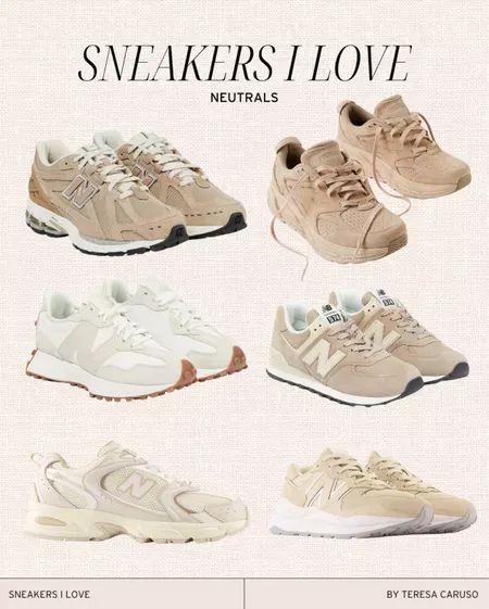 Neutral Chunky Sneakers, Trending New Balance Sneakers 2023, Types Of New Balance Shoes, New Balance Shoes Cream, New Blance Outfits Girl, New Balance Neutral Shoes, Fall 2023 Sneakers, Tan New Balance Shoes Outfit, Everyday Shoes Womens Casual