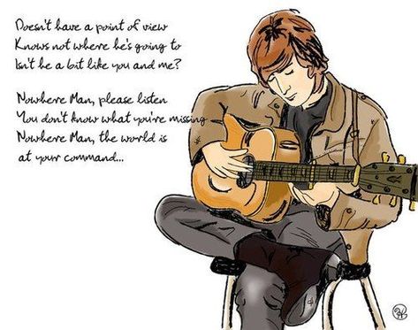 The Beatles - Nowhere Man - 1965 Album = Rubber Soul Song ... Beatles Drawing, Beatles Cartoon, Nowhere Man, Beatles Lyrics, Rubber Soul, Beatles Pictures, Beatles Art, Beatles Fans, Quotes Lyrics