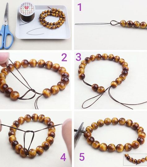 Stretch Beaded Bracelets Diy, Diy Bracelets With String, Making Bracelets With Beads, Gelang Manik-manik, Bracelets Handmade Diy, Bracelet Craft Diy, Pola Gelang, Gelang Manik, Diy Bracelets Patterns