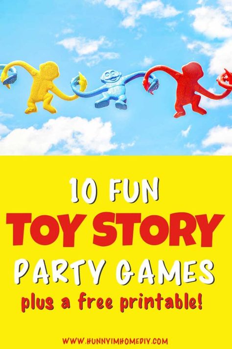 Toy Story Party Games Toy Story Birthday Games, Toy Story Party Games, Themed Party Food Ideas, Disney Party Games, Video Game Birthday Party Decorations, Buzz Party, Toy Story Videos, Toy Story Game, Video Game Party Favors