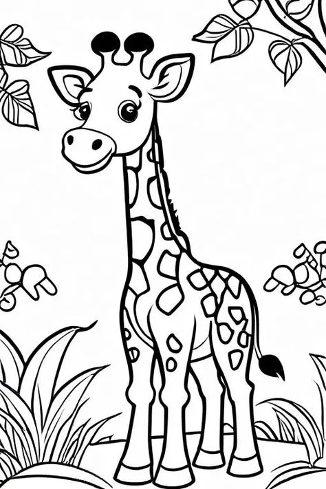 Giraffe Doodle, Wild Animal Coloring Pages, Giraffe For Kids, Giraffe Printable, Giraffe Images, Giraffe Coloring Pages, Giraffe Colors, Giraffe Cakes, Frog Coloring Pages