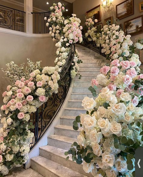 #flowers Weddings With Lots Of Flowers, Weeding Decoration Outside Home, Outside Flower Wedding, Chic Colorful Wedding, Luxury Wedding Flowers Decor, Wedding Venue With Flowers, Wedding Tent Entrance Flowers, Fairytale Whimsical Wedding, Dangling Flowers Wedding