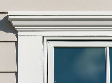 Exterior Vinyl Trim Molding - PVC Trim Molding | Ply Gem Pvc Window Trim, Exterior Window Molding, Exterior Window Trim Ideas, Pvc Trim Boards, Exterior Door Trim, Vinyl Window Trim, House Trim, Window Trim Exterior, Vinyl Exterior