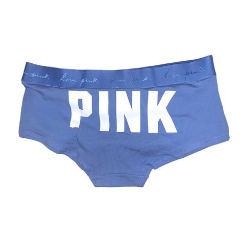 Vs Pink Blue Logo Boyshort Panties L Nwt Pink Gingham, Pink Victoria Secret, Brown Leopard, Blue Logo, Pink Love, Pink Satin, Vs Pink, Blue Fashion, Diy Clothes