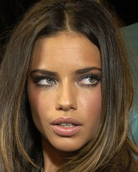 90s Models Makeup, Adriana Lima Face, Adriana Lima Makeup, 90s Makeup Look, Bombshell Makeup, Adriana Lima Young, Makeup Vs No Makeup, Angel Makeup, Victoria Secret Model