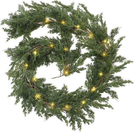 Festive Garland Chirstmas Dorm Decor Christmas Garland With Lights, Christmas Dorm, Garland With Lights, Cypress Vine, Cedar Garland, Christmas Lights Garland, Winter Garland, Artificial Christmas Garland, Minimal Christmas