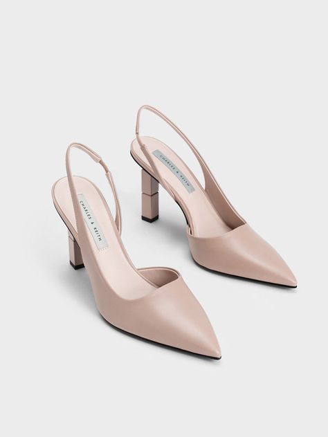 Charles And Keith Heels, Nude Heels Outfit, Sepatu Pump, Heels For Work, Charles And Keith Shoes, Mango Heels, Charles And Keith, Trendy Heels, Pretty Sandals