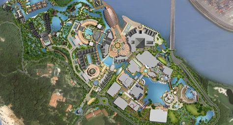 Photo of Resorts World at Sentosa Dp Architects, Sustainable Architecture Concept, Resort Design Plan, Resort Plan, City Layout, Architecture Presentation Board, Eco Hotel, Hotel Concept, Landscape Sketch