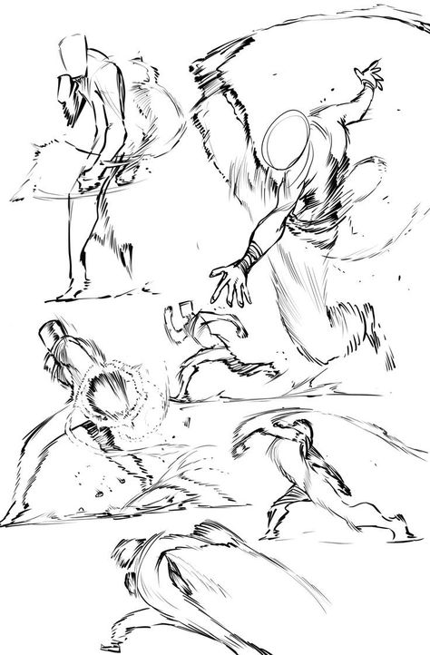 Dodging Reference Drawing, How To Draw Action Scenes, Working Out Reference Pose, Male Hip Reference, Fast Movement Drawing, Dynamic Manga Poses, Dynamic Combat Poses Reference, Effects Drawing Reference, Manga Action Poses Reference