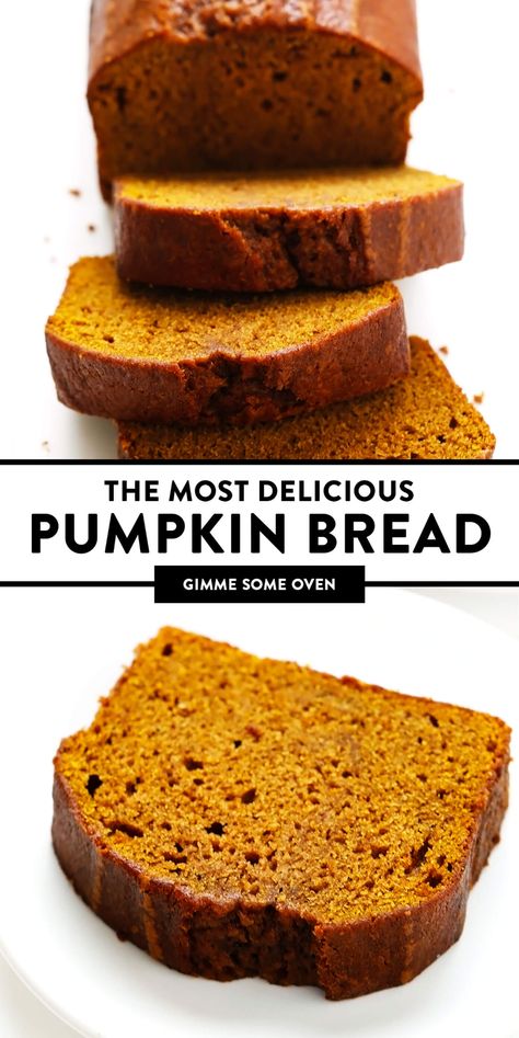 Pumpkin Bread Recipe Easy, Best Pumpkin Bread Recipe, Bread Pumpkin, Pumpkin Bread Easy, Moist Pumpkin Bread, Pumpkin Loaf, Gimme Some Oven, Pumpkin Bread Recipe, Easy Bread Recipes