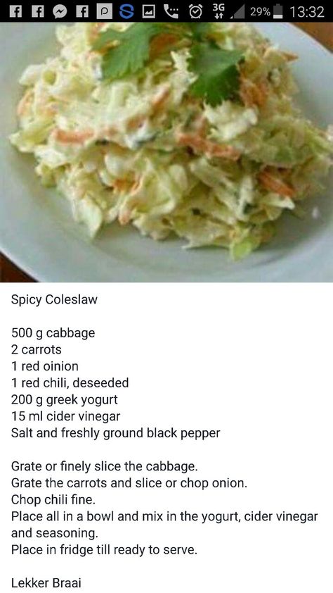 Suid Afrikaanse Resepte, Creamy Samp Recipe, Spicy Coleslaw, Packed Salad, Easy Broccoli Salad, Christmas Salad Recipes, Christmas Salad, Easy Broccoli, Salad Recipes Healthy Easy