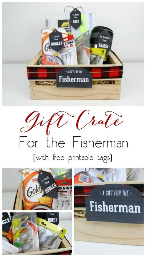 Instead of gift baskets, why not opt for the more manly Gift Crates for Guys on your list?! We have the perfect crate for any guy on your list, plus an amazing list of suggestions! #gifts #Christmas #guys #husband #boyfriend #men #giftsformen Basket For Boyfriend Birthday, Fishing Gift Basket, Basket For Boyfriend, Diy Christmas Gift Basket Ideas, Diy Christmas Baskets, Coffee Lover Gifts Basket, Movie Night Gift Basket, Christmas Gift Certificate, Christmas Gift Baskets Diy