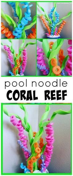 Pool Noodle Coral Reef, Pool Noodle Coral, Coral Craft, Coral Reef Craft, Fun Summer Crafts, Pool Noodle, Summer Craft, Sea Birthday Party, Pool Noodles