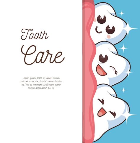 Tooth Character, Tooth Care, Character Icon, Human Teeth, Teeth Care, Graphic Editing, Iconic Characters, Premium Vector, Cute Cartoon