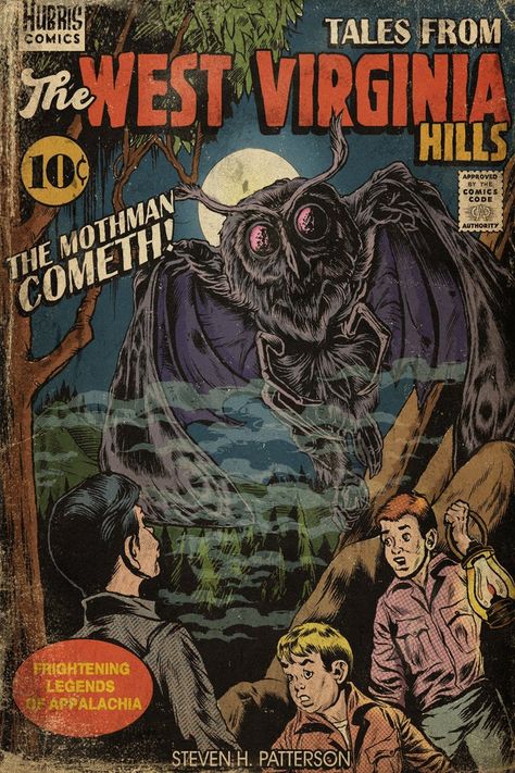 Cryptidcore Aesthetic, The Mothman, Myths & Monsters, Fallout Art, Point Pleasant, Horror Posters, Retro Horror, Comic Style Art, Comic Style