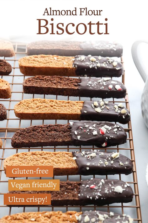 Almond Flour Biscotti is naturally gluten-free, using just 5 simple ingredients! These almond cookies are dairy-free & Paleo friendly, and would make an excellent DIY gift! Almond Flour Biscotti Recipe, Almond Flour Biscotti, Gluten Free Biscotti, Biscuits Diététiques, Almond Flour Cookies, Baking With Almond Flour, No Flour Cookies, Almond Biscotti, Biscotti Recipe