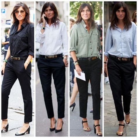 Emmanuelle Alt Style, Best Uniforms, Emmanuelle Alt, Parisian Women, Trendy Business Casual, Outfit Trends, Business Outfit, Casual Work Outfits, Parisian Chic