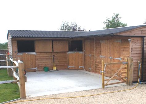 Stable Blocks – Prime Range – 2 Stables & Hay Barn – Equestrian buildings – Horse Stables Horse Stables Design, Small Horse Barns, Horse Farm Ideas, Stable Block, Diy Horse Barn, Backyard Barn, Horse Barn Ideas Stables, Stable Ideas, Small Barns