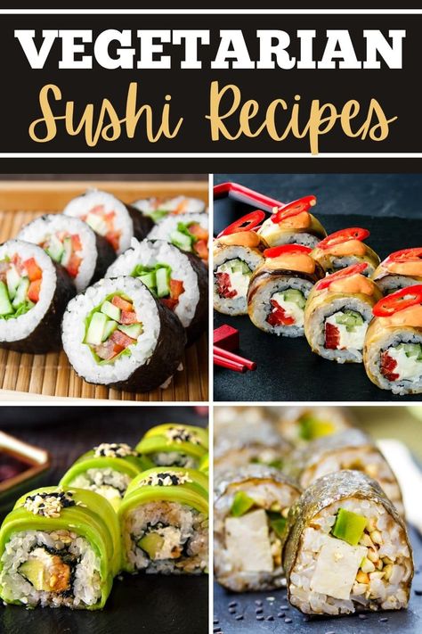 Vegetarian Sushi Recipes, Vegetarian Sushi Rolls, Veggie Sushi Rolls, Sushi Fillings, Sushi Ideas, Sushi Vegan, Veggie Quinoa, Sushi Recipes Homemade, Veggie Sushi