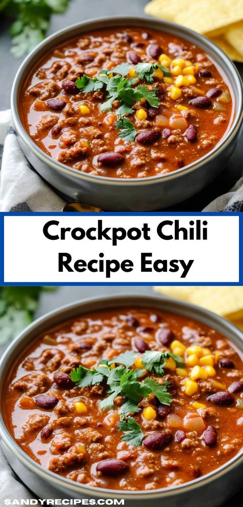 Want versatile crockpot recipes? This Crockpot Chili Recipe is delicious and easy! Perfect for chili meals and crockpot meals, and a great addition to your dinner ideas and dinner recipes for family. Crockpot Recipes Chili, Chili Meals, Chilli Recipe Crockpot, Best Chilli Recipe, Sausage Crockpot Recipes, Crockpot Chili Recipe, Easy Chili Recipe Crockpot, Ground Beef Crockpot Recipes, Recipes Chili