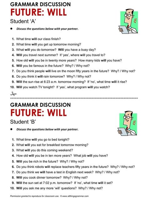 Topics Discussion Learning English, English Conversation Worksheets, Speaking Activities English, English Grammar Test, English Teaching Materials, Future Tense, English Teaching Resources, English Conversation, Conversational English