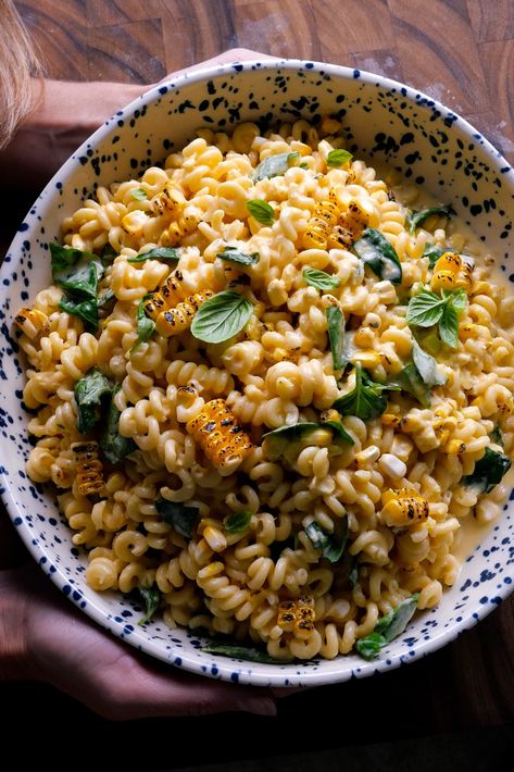 Essen, Corn Pasta Recipes, Summer Corn Pasta, Broccoli Caesar Salad, Broccoli Caesar, Best Caesar Dressing, Breakfast Shot, Basil Pasta Salad, Gnocchi Pesto