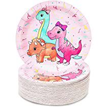 Dinosaur Party Plates, Pink Dinosaur Party, Baby Dinosaur Party, Girl Dinosaur Party, Baby Shower Plates, Girl Dinosaur Birthday, Dinosaur Party Decorations, Dinosaur Party Supplies, Dino Birthday Party