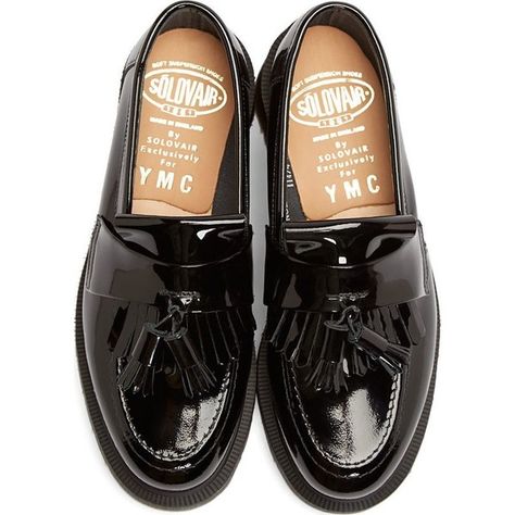 Ymc Black Patent Leather Penny Loafers ($300) ❤ liked on Polyvore featuring shoes, loafers, flats, black, black flats, black tassel shoes, patent shoes, patent leather flats and flat pump shoes Black Patent Shoes, Black Patent Leather Shoes, Tassel Shoes, Flat Pumps, Black Flats Shoes, Patent Shoes, Patent Leather Shoes, Loafers Shoes, Penny Loafer