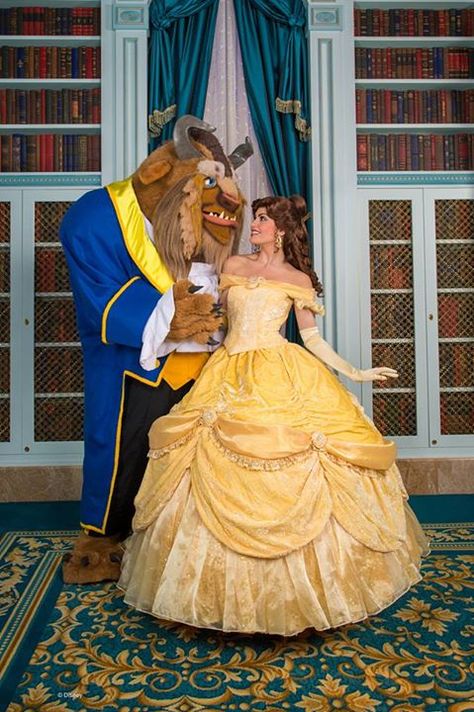 Belle and Beast Fantasyland Disney, The Beast Costume, All Disney Characters, Beauty And The Beast Costume, Belle Cosplay, Beast Costume, Belle And Beast, Belle Costume, Belle Beauty And The Beast