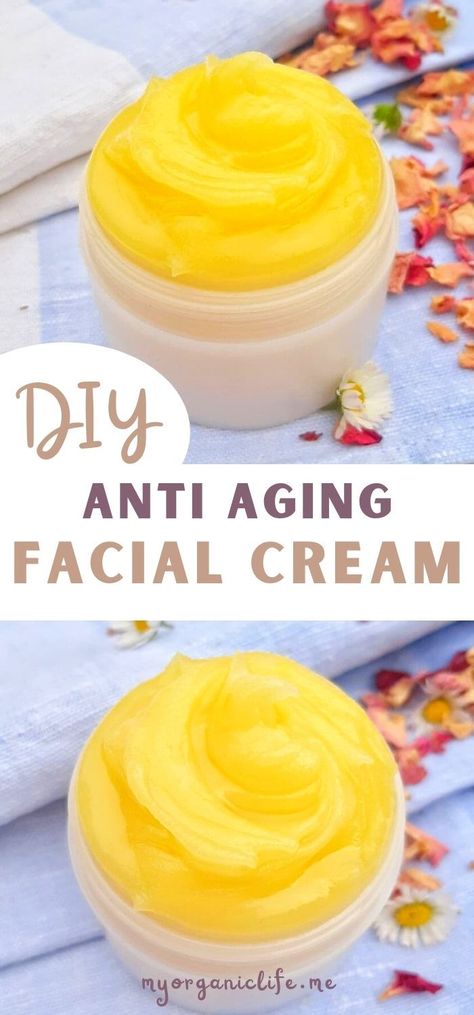 DIY Face Cream - Homemade Anti Aging Facial Cream Diy Anti Aging Cream, Face Cream Recipe, Homemade Face Moisturizer, Diy Face Cream, Anti Aging Homemade, Homemade Face Cream, Diy Anti Aging, Unhealthy Diet, Baking Soda Shampoo