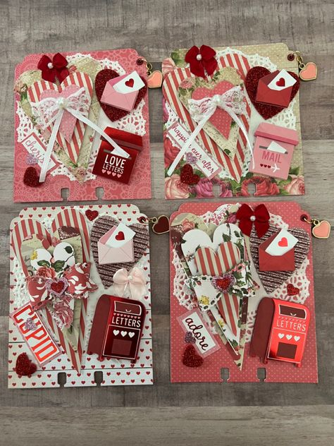 Valentine’s Day Scrapbook Ideas, Valentine Junk Journal Ideas, Valentine’s Day Journal Ideas, Valentine's Scrapbook, Valentine Memory Dex Cards, Memory Dex Cards, Vintage Valentine Crafts, Vintage Valentines Decorations, Chihiro Y Haku