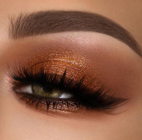 ~ Copper Eyeshadow Looks, Autumn Eyes, Monolid Eye Makeup, Monolid Eyes, Monolid Makeup, Copper Eye, Eye Makeup Cut Crease, Wedding April, Maquillage On Fleek