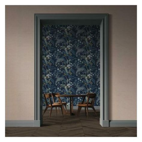 York Wall Coverings ri5182_ri5172_ywdd13palette_2ex Relish Decor 27 Wallpaper, Palette Wallpaper, Peacock Wallpaper, Chinoiserie Motifs, Linen Wallpaper, Navy Wallpaper, York Wallcoverings, Grasscloth Wallpaper, Gold Wallpaper