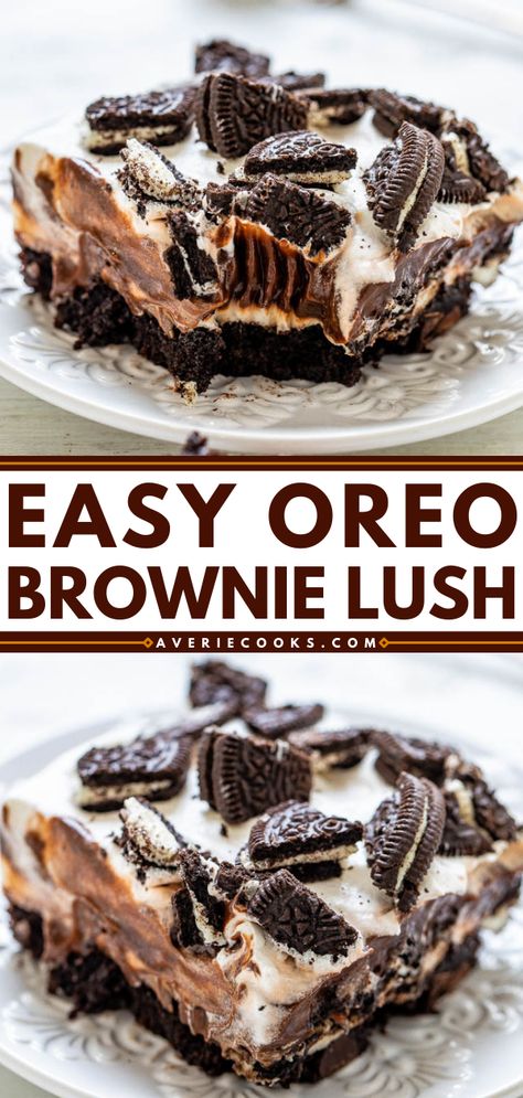 Rich Dessert Recipes, Brownies Cream Cheese, Oreo Delight, Lush Dessert, Brownie Pudding, Homemade Brownies Easy, Oreo Brownie, Oreo Desserts, Oreo Dessert Recipes