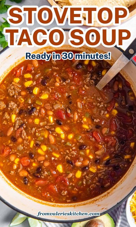 Seven Can Taco Soup Ground Beef, Seven Can Taco Soup Chicken, Soups Recipes Taco Soup, Taco Tortilla Soup, Taco Soup With Tomato Juice, Taco Soup With Black Beans, The Best Taco Soup Recipe, Hearty Taco Soup, One Pot Taco Soup