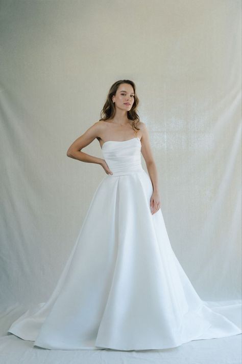 Anne Barge Blue Willow, Box Pleated Skirt, Off Shoulder Ball Gown, Anne Barge, Draped Bodice, Kleinfeld Bridal, Pleated Bodice, New Wedding Dresses, Blue Willow