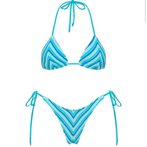 Nwt Triangl Vinca Sour Stripe, Xl Top And Bottom - Xl Neoprene Zip Bag Included Summer Bikinis, Triangl Swim, Swimsuit Inspo, Triangle Bathing Suit, Triangle Swimsuit, Triangl Swimwear, Bag Model, Cute Bathing Suits, Summer Swim Suits